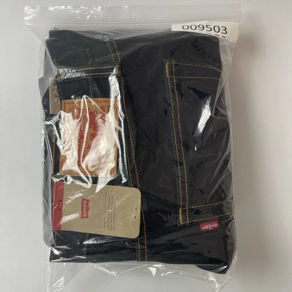 Levis 513 Jeans Mens 34x32 Black Blue Slim Straight Dark Wash Preppy Grunge NEW